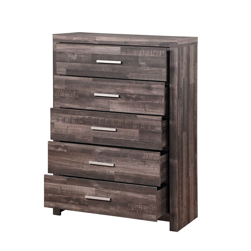 ACME Juniper Modern Composite Wood 5-Drawer Bedroom Chest in Dark Cherry