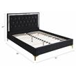 ACME Rowan Crystal-Like Tufted Fabric Eastern King Platform Bed in Black
