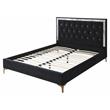ACME Rowan Crystal-Like Tufted Fabric Eastern King Platform Bed in Black