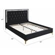 ACME Rowan Crystal-Like Tufted Fabric Queen Platform Bed in Black