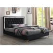 ACME Rowan Crystal-Like Tufted Fabric Queen Platform Bed in Black