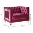 ACME Heibero Button Tufted Velvet Upholstery Chair in Burgundy