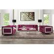 ACME Heibero Button Tufted Velvet Upholstery Chair in Burgundy