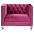 ACME Heibero Button Tufted Velvet Upholstery Chair in Burgundy