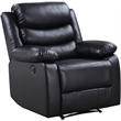 ACME Eilbra Faux Leather Power Recliner with Pillow Top Armrest in Black