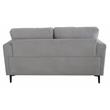 ACME Kyrene Linen Fabric Upholstered Loveseat with Track Armrest in Light Gray