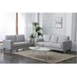 ACME Kyrene Linen Fabric Upholstered Loveseat with Track Armrest in Light Gray