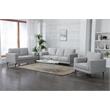 ACME Kyrene Linen Fabric Upholstered Loveseat with Track Armrest in Light Gray