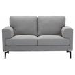 ACME Kyrene Linen Fabric Upholstered Loveseat with Track Armrest in Light Gray