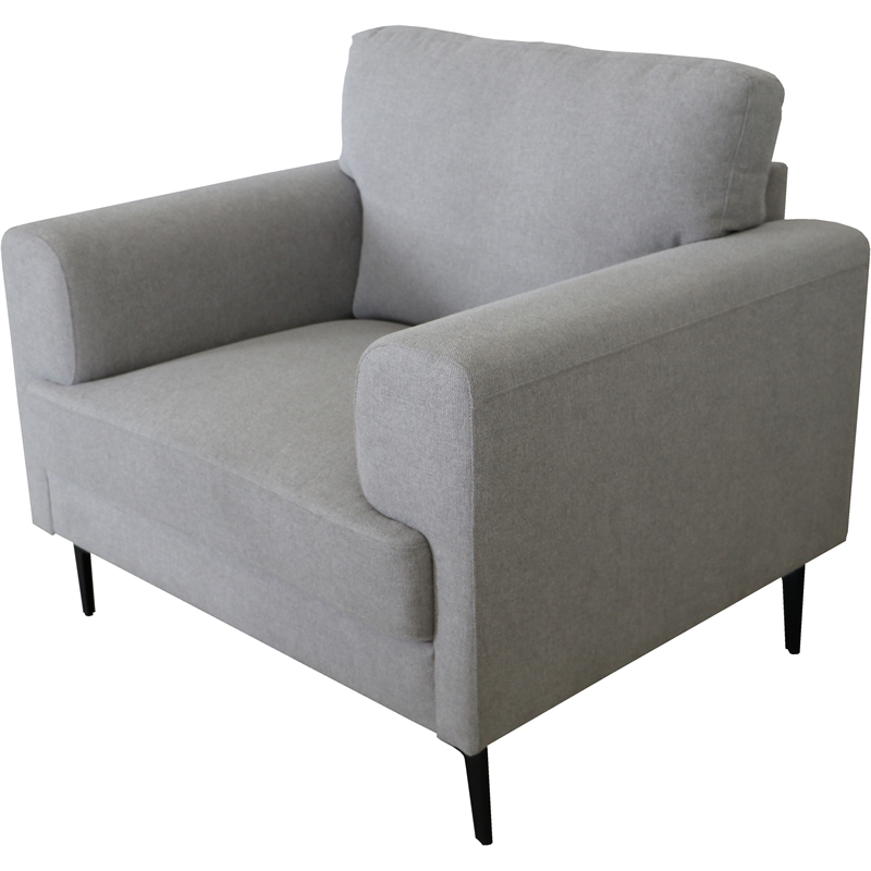 ACME Kyrene Fabric Upholstery Chair with Loose Back Cushion in Light Gray