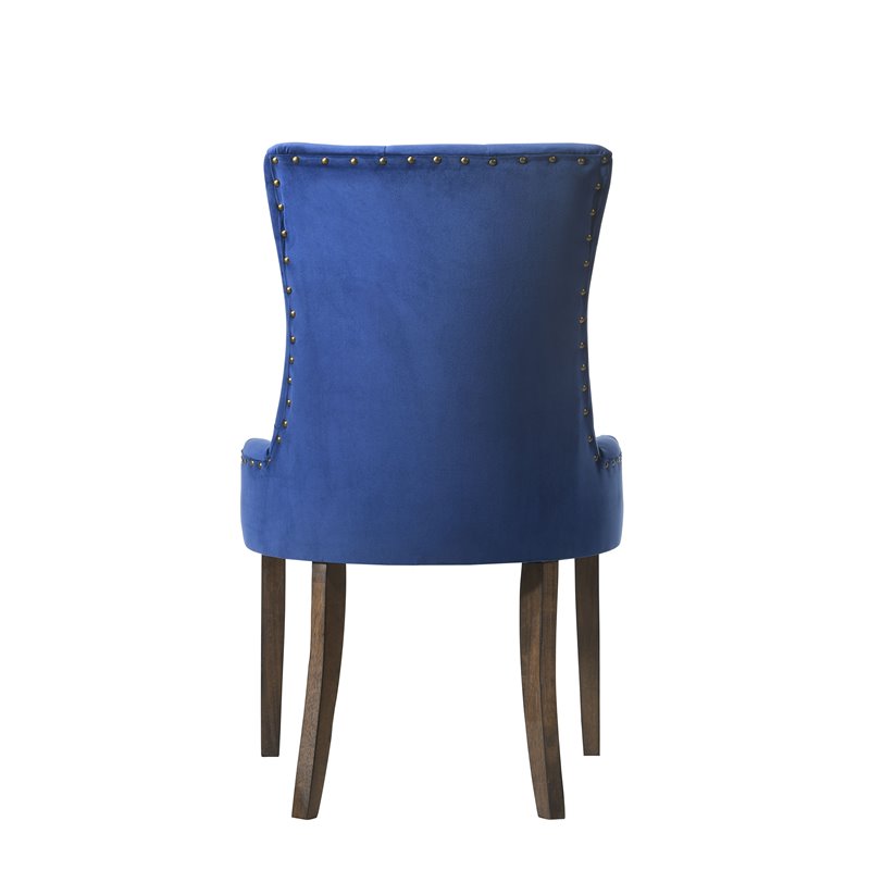ACME Farren Tufted Upholstered Side Chair in Blue and Espresso