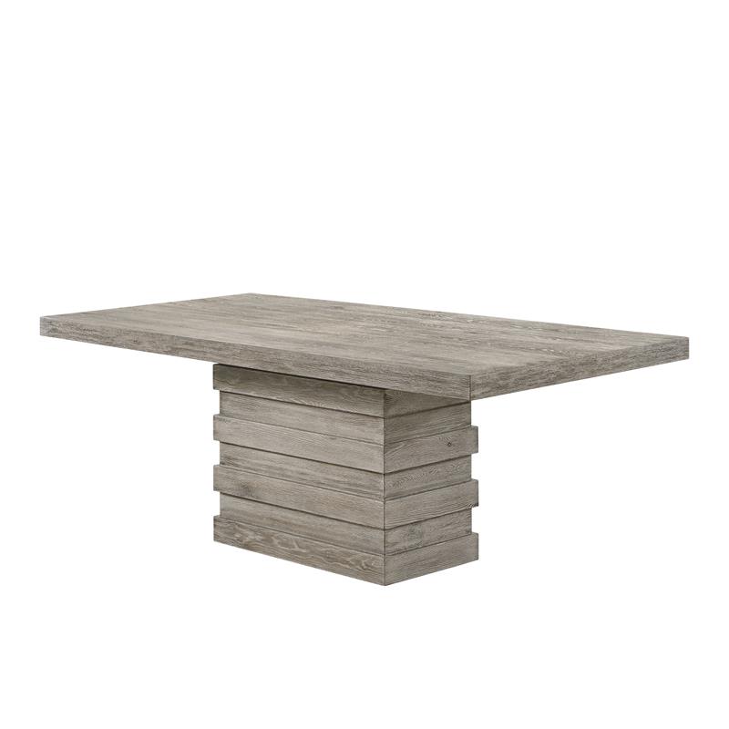 ACME Faustine Rectangular Wooden Dining Table in Salvaged Light Oak