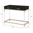 ACME Adiel 2 Drawers Wooden Console Table with Metal Base in Black and Gold