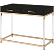 ACME Adiel 2 Drawers Wooden Console Table with Metal Base in Black and Gold