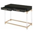 ACME Adiel 2 Drawers Wooden Console Table with Metal Base in Black and Gold