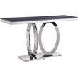 ACME Zasir Sofa Table in Gray Printed Faux Marble and Mirrored Silver Finish