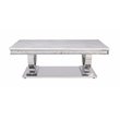 ACME Zander Coffee Table in White Printed Faux Marble and Mirrored Silver Finish