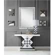 ACME Noralie Rectangular Console Table in Mirrored and Faux Diamonds