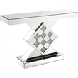ACME Noralie Rectangular Console Table in Mirrored and Faux Diamonds