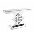 ACME Noralie Rectangular Console Table in Mirrored and Faux Diamonds
