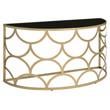 ACME Altus Half Moon Glass Top Console Table with Metal Base in Gold