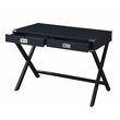 ACME Amenia Wooden Rectangular 2-Drawer Writing Desk with X-Shaped Base in Black
