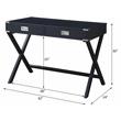 ACME Amenia Wooden Rectangular 2-Drawer Writing Desk with X-Shaped Base in Black