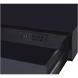 ACME Coleen Wooden Top Writing Desk with USB Port in Black High Gloss and Chrome