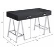 ACME Coleen Wooden Top Writing Desk with USB Port in Black High Gloss and Chrome