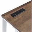 ACME Tyrese Wooden Rectangle Top Writing Desk with USB Port in Walnut and White