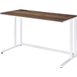 ACME Tyrese Wooden Rectangle Top Writing Desk with USB Port in Walnut and White