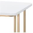 ACME Estie Wooden Top Writing Desk with Metal Sled Base in White and Gold
