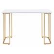 ACME Estie Wooden Top Writing Desk with Metal Sled Base in White and Gold