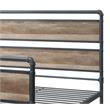 ACME Brantley Metal Full Bed with Wooden Headboard in Antique Oak and Sandy Gray