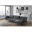 ACME Duzzy Reversible Sectional Sofa with 2 Pillows in Dark Gray Fabric
