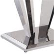 ACME Satinka Stainless Steel Base Dining Table in Light Gray and Mirrored Silver