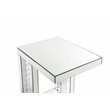 ACME Nysa Accent Table in Mirrored and Faux Crystals Inlay