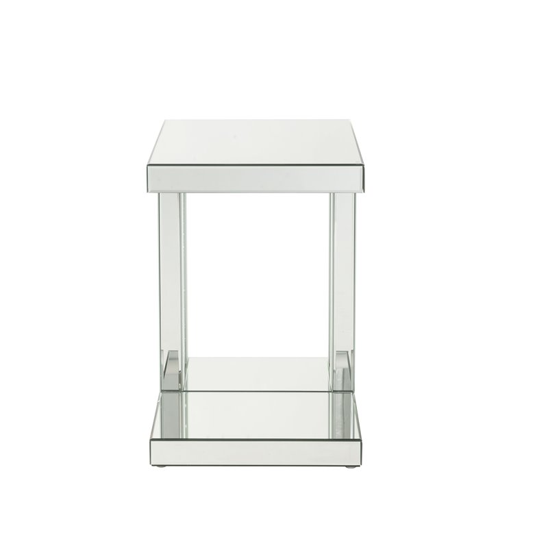 ACME Nysa Accent Table in Mirrored and Faux Crystals Inlay