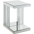 ACME Nysa Accent Table in Mirrored and Faux Crystals Inlay