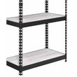 ACME Decmus Rectangular Metal Bookshelf with 4 Shelves in Natural and Black