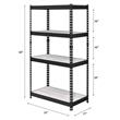ACME Decmus Rectangular Metal Bookshelf with 4 Shelves in Natural and Black
