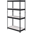 ACME Decmus Rectangular Metal Bookshelf with 4 Shelves in Natural and Black