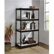 ACME Decmus Rectangular Metal Bookshelf with 4 Shelves in Natural and Black