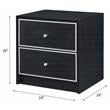 ACME Jabir 2-Drawer Wooden Accent Table in Black and Silver