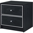 ACME Jabir 2-Drawer Wooden Accent Table in Black and Silver