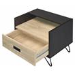 ACME Melkree Wooden Accent Table with Storage Drawer in Oak and Black