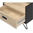 ACME Melkree Wooden Accent Table with Storage Drawer in Oak and Black