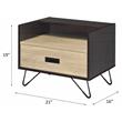 ACME Melkree Wooden Accent Table with Storage Drawer in Oak and Black