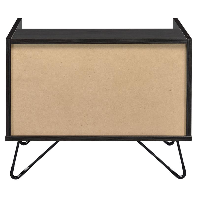 ACME Melkree Wooden Accent Table with Storage Drawer in Oak and Black