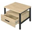 ACME Yawan Wooden Accent Table with Storage in Oak and Black